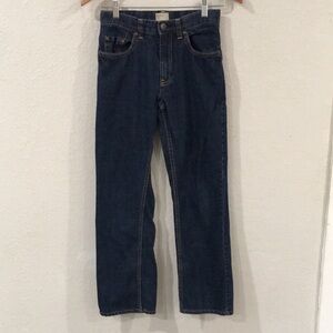 Gap Boys Sz 12 Jeans Blue Straight Fit‎ Adjustable Waist Dark Wash 100% Cotton